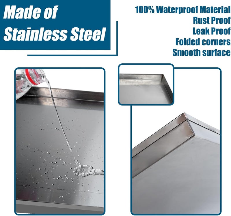 confote Stainless Steel Replacement Tray for Dog Crate, 35.4"x21.9" Pet Cage Floor Pan Chew-Proof & Crack-Proof - Image 3